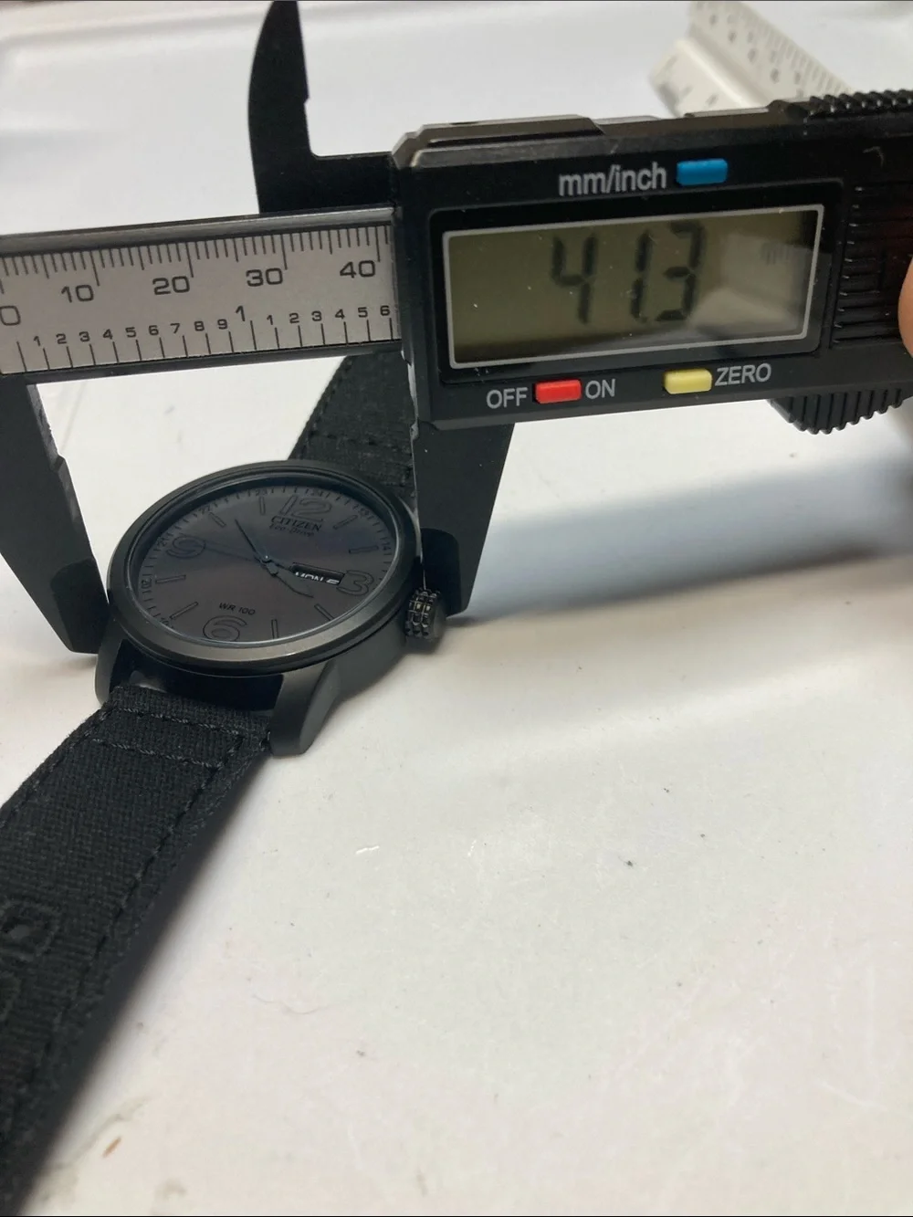 Citizen E101-S064783, eco drive, Blacked out Dial, Black Barton Canvas Strap